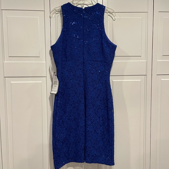 Nightway Royal Blue Lace Sequin Evening Dress (Size 6) - Picture 4 of 7